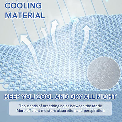 YnM Cooling Weighted Blanket, Handmade Chunky Yarn Knitted Design, Temperature Regulating and Breathable, Machine Washable Throw for Sleep or Home Decor (Azure Blue, 80x87 Inch, 25lbs)