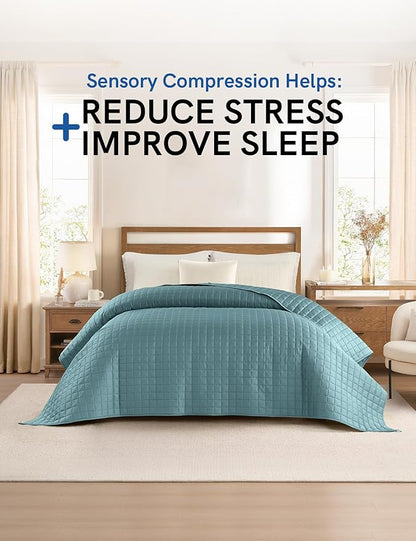 YnM King Size Cooling Weighted Blanket for Adults (88x104 Inches, 25 Pounds, Sea Grass), Perfect for Hot Sleepers with Cooling Rayon/Glass Beads, Heavy Bed Blanket for Couple on Queen or King Bed