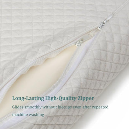 Contour Memory Foam Pillow Orthopedic Sleeping Pillows, Ergonomic Cervical Pillow for Neck Pain - for Side Sleepers, Back and Stomach Sleepers, Free Pillowcase Included ( Soft & Queen Size)