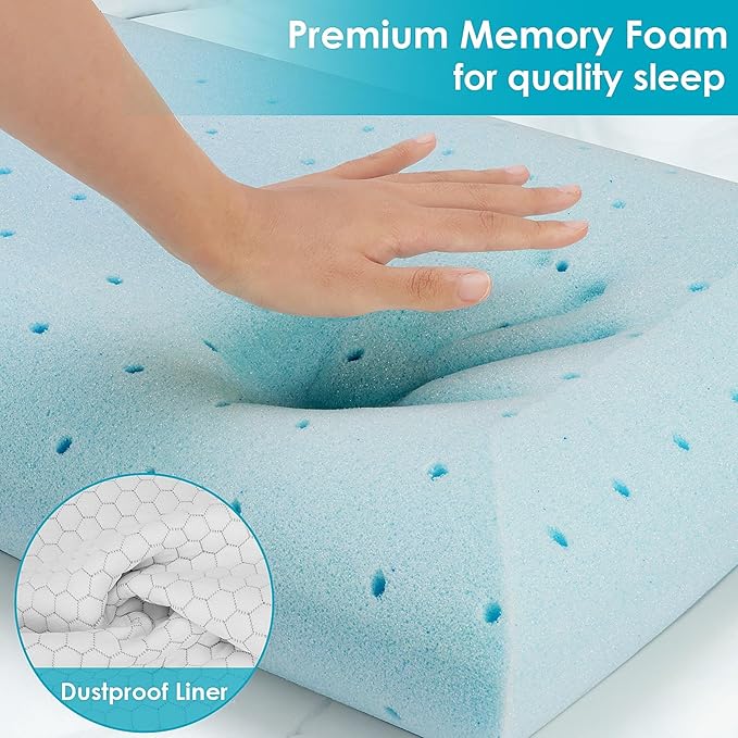 2 Pack Memory Foam Pillows for Side, Back and Stomach Sleepers, Bed Pillow with Washable Cover and Breathable Mesh, Bed Pillow for Sleeping, Grey，Standard Size