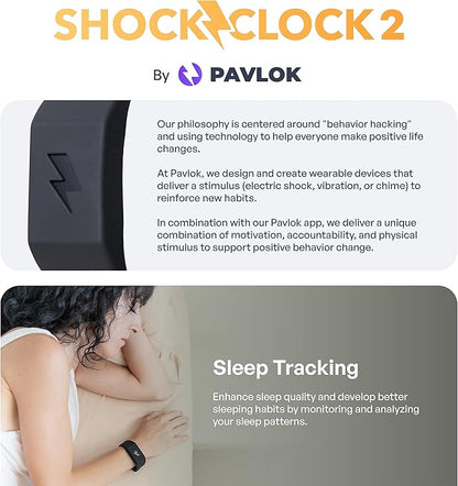 Pavlok Shock Clock | Budget Silent Alarm Clock | Perfect for Heavy Sleepers | Great for Couples | Wake Up On Time | Vibrating Alarm | Best Alarm for Students