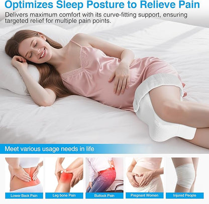 Knee Pillow for Side Sleepers, White
