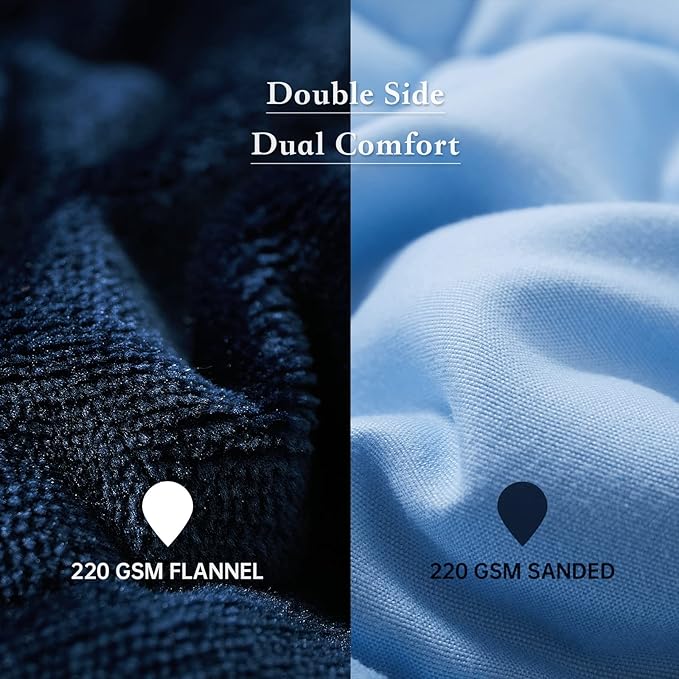 Satwip Blue Weighted Blanket 15 Pounds, Fuzzy Warm Flannel Throw Blanket with Soft Breathable Sanded, 48 x 72 inches, Blue