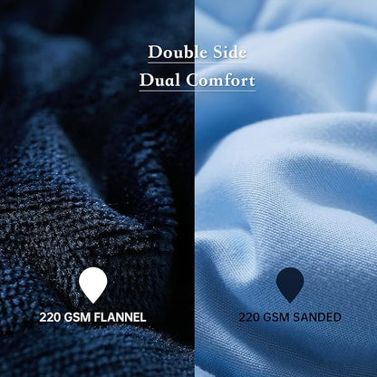 Satwip Blue Weighted Blanket 15 Pounds, Fuzzy Warm Flannel Throw Blanket with Soft Breathable Sanded, 48 x 72 inches, Blue