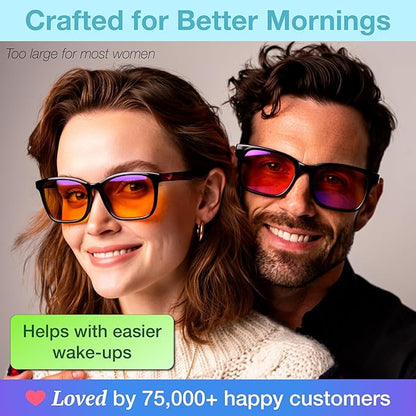 XL Orange Blue Light Blocking Glasses for Better Sleep - 99.5% Premium Acetate Computer Migraine Glasses for Men - Amber Tint Gaming Glasses - TV Blue Light Blockers Gamer Glasses for Eye Strain