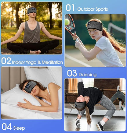 5.4, TOPOINT Sports Headband Earphones Sleeping Bluetooth Wireless with USB C for Women Men Sports Gifts Workout Jogging Yoga Insomnia Air Travel Meditation