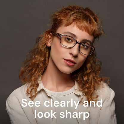 Gaoye 2-Pack of Reading Glasses - Blue-Light Filter, UV Protection - Readers with Rectangle Frames