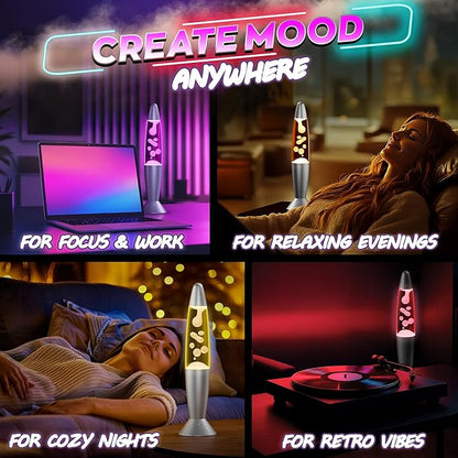 16" LED Liquid Motion Lamp with Remote Control – 17 Color Changing Decorative Mood Light for Bedroom, Living Room or Office – Christmas Retro Sensory Lamp with 4 Modes & Relaxing Ambient Lighting