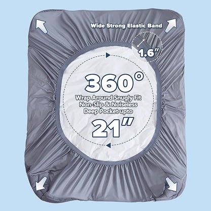 Full Size Mattress Pad for Pain Relief, Quilted Fitted Cooling Mattress Topper for Double Bed, Pillow Top Mattress Protector Cover with 8-21" Deep Pocket (54x75 inch, Grey)