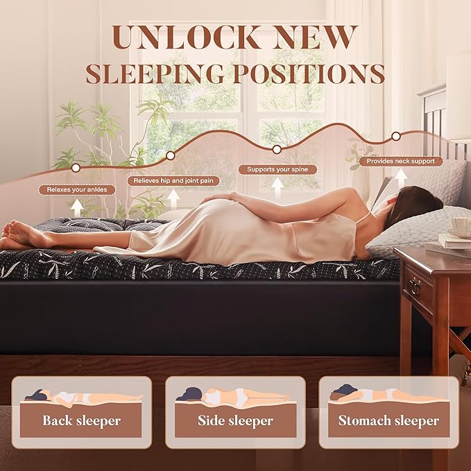 100% Waterproof Queen Size Mattress Topper, Thick Pillow Top Mattress Pad，Up to 24 Inch Deep Pocket,Soft Breathable Mattress Pad for Back Pain, Protector Cover(Black)