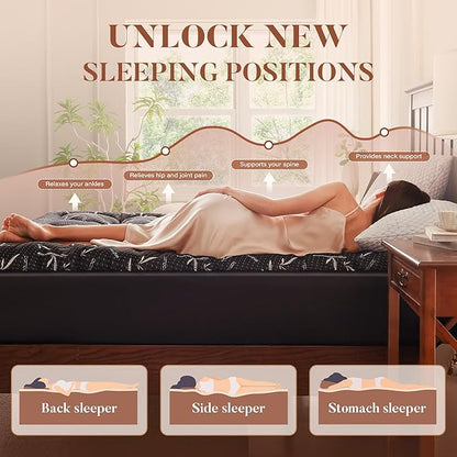 100% Waterproof King Size Mattress Topper, Thick Pillow Top Mattress Pad，Up to 25 Inch Deep Pocket,Soft Breathable Mattress Pad for Back Pain, Protector Cover(Black)