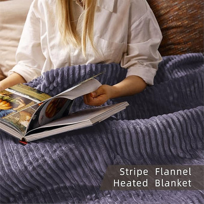 Heated Blanket King Size 100"x90",ETL Certification-10 Heating Levels Electric Blanket&1-10 Hour Auto Off,Heating Blanket with Dual Controller (Purple)