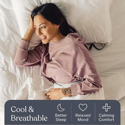 Baloo 100% Cotton Duvet Cover for 15lb/20lb Weighted Blanket (Navy Blue - 60"x80" - Full/Queen Size) | Cool, Soft & Durable
