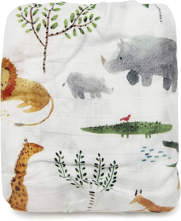 Loulou Lollipop Soft Baby Swaddle Blanket Muslin Wrap Receiving Blanket for Newborn to Toddler Girl and Boy, Large 47” by 47” - Safari Jungle…