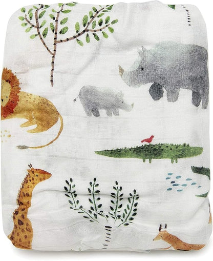 Loulou Lollipop Soft Baby Swaddle Blanket Muslin Wrap Receiving Blanket for Newborn to Toddler Girl and Boy, Large 47” by 47” - Safari Jungle…