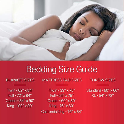 Sunbeam Heated Mattress Pad | Quilted Polyester, 10 Heat Settings , White , King - MSU3GKS-P000-12A00