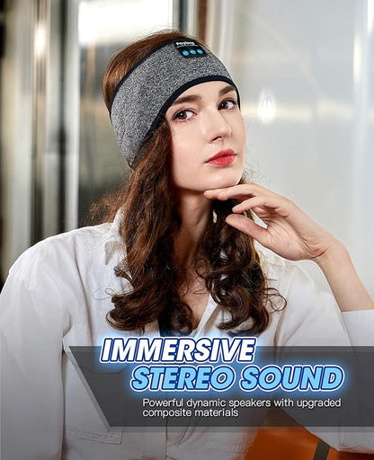 Perytong Sleep Headphones Wireless, Bluetooth Sports Headband Headphones with Ultra-Thin HD Stereo Speakers Perfect for Sleeping,Workout,Jogging,Yoga,Insomnia, Air Travel(Carbon Grayblack)