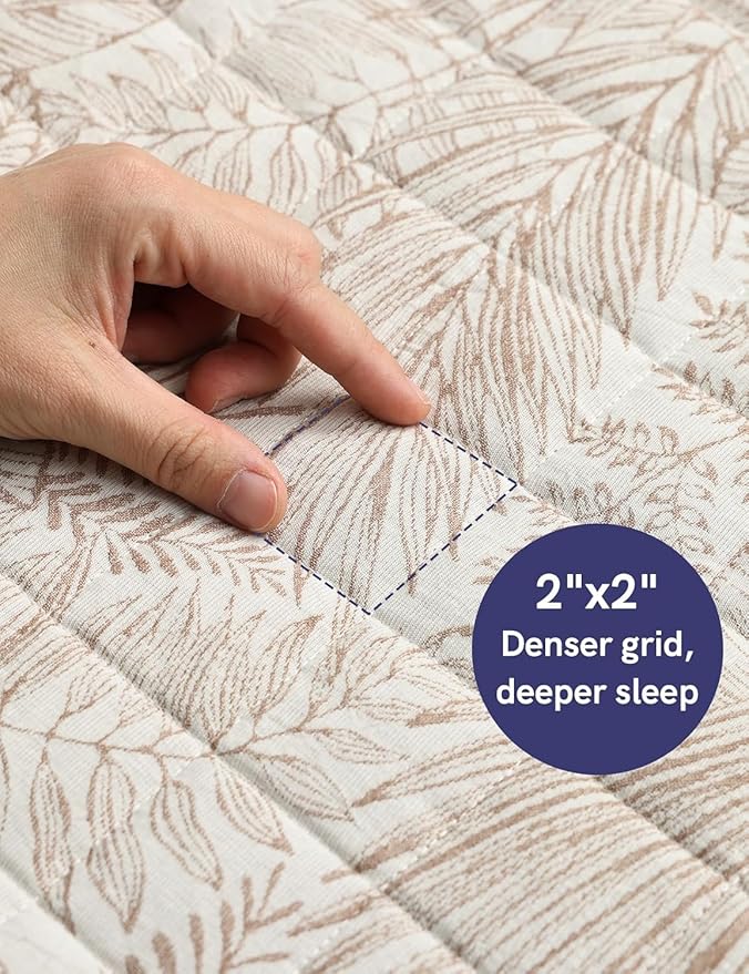 YnM 17lbs Weighted Blanket for Adults, Linen Heavy Bed Throw Blanket with Cooling Glass Beads for All Season Use, Ideal for ~160lbs (60x80 Inches, Queen, Palm Tree)