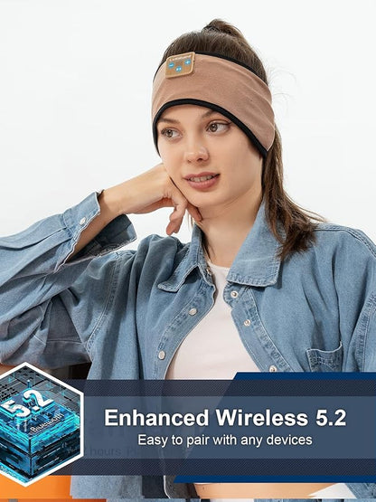 Lullaband Sleep Headphones Bluetooth Headband - Wireless Music Sleeping Mask Earphones for Side Sleepers with HD Stereo Speaker Tech Gadgets Gifts for Travel Workout Sports Meditation Yoga Housework