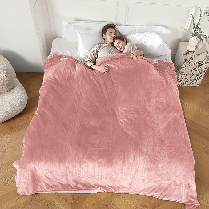 Electric Blanket Queen Size, Super Soft Cozy Upgraded Flannel Blanket Dual Control with 5 Heating Levels & 10 Hours Auto Off, Fast Heating Blanket & Overheat Protection, 84" x 90", Candy Pink