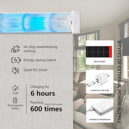 Bringnox Motorized Blinds with Remote,100% Blackout Smart Roller Blinds Compatible with Apple Homekit Google Home and Alexa Via HUB,and Customized (Vigor Cream-08)