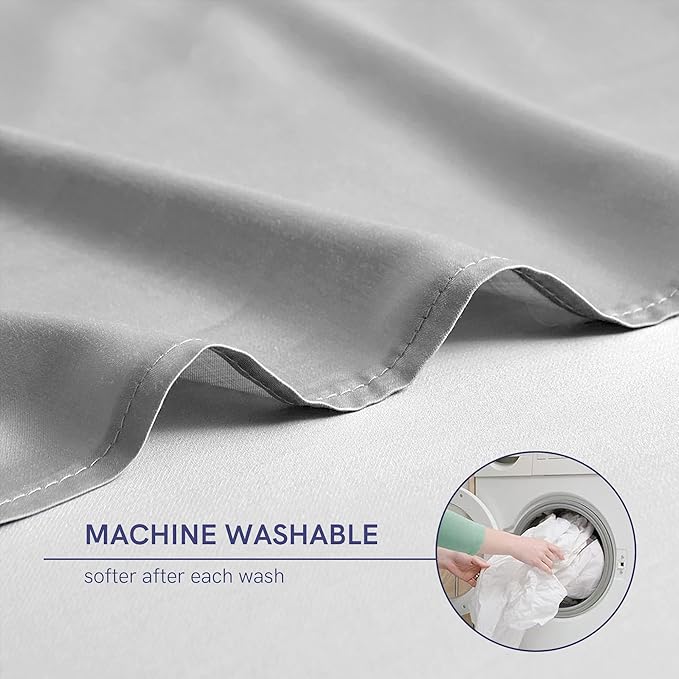 YnM Exclusive Cooling Duvet Cover for Weighted Blankets with 16 Strings (Light Grey, 60"x80")