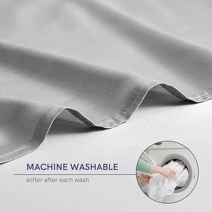 YnM Exclusive Cooling Duvet Cover for Weighted Blankets with 16 Strings (Light Grey, 60"x80")