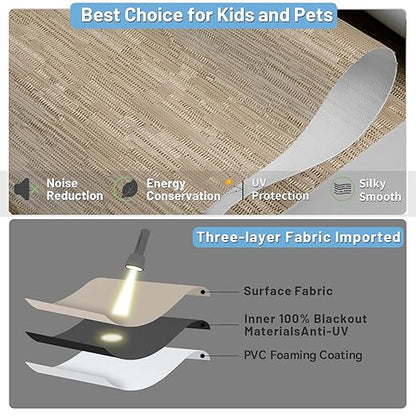 Motorized Blinds with Remote, Blackout Smart Blinds for Windows Motorized Shades, Automatic Shades Work with Alexa/Google/Apple Home for Bedroom Living Room, Custom Size (Jacquard Coffee)