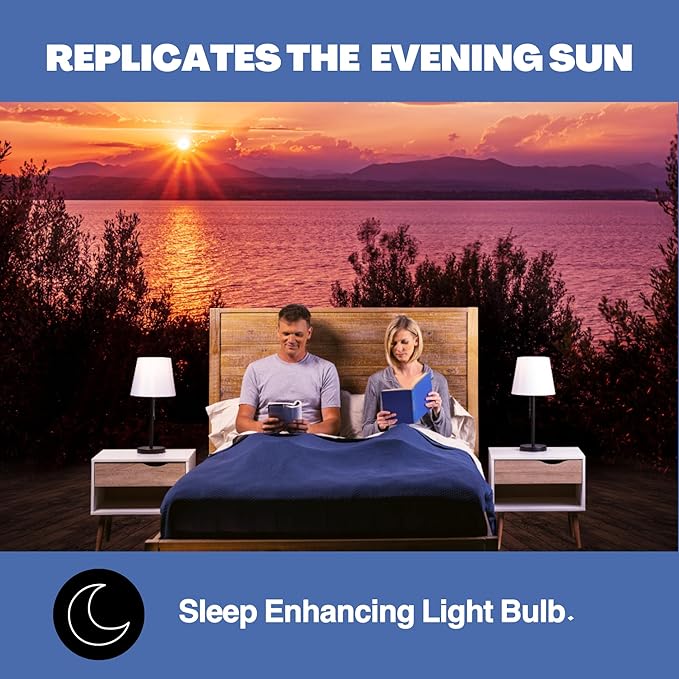 Norb NorbSLEEP Low-Blue Sleep Light Bulb – Melatonin-Boosting Nighttime LED for Restful Sleep – for Babies, Kids, & Adults – 9W A19 Dimmable, Natural Evening Spectrum, White Not Amber (1-Pack)