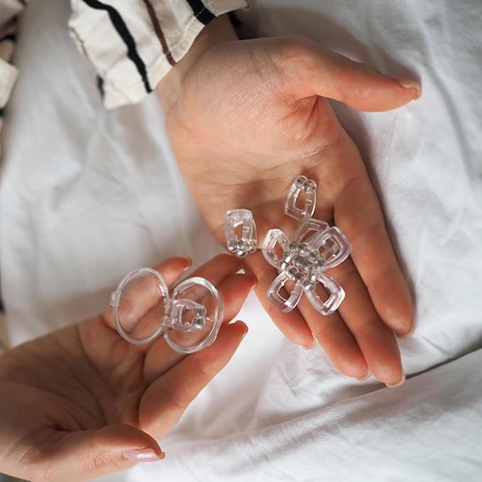 Pack of 6 Magnetic Anti-Snore Clips - Silicone Nose Clips - Reusable Snoring Solution for Nasal Snorers - Enjoy a More Peaceful Night's Sleep - by Mobi Lock