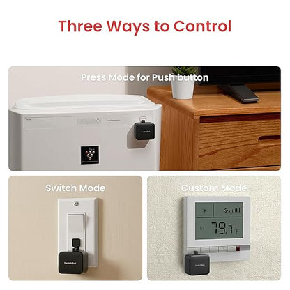 Switchbot Smart Switch Button Pusher (Bluetooth) – Fingerbot for Rocker Switch/One-Way Buttons, App Timer Control, No Wiring, Optional Hub Required for Voice/Remote, Black