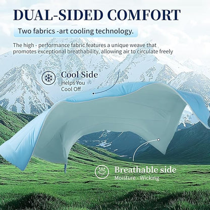 Rwlvpe Cooling Comforter Queen Size, Double-Sided Cooling Blanket for Hot Sleepers Night Sweats, Summer Comforter for Queen Size Q-Max>0.45 Ice Blanket Breathable Soft Lightweight Comforters, 90"x90"