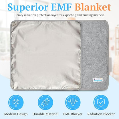 Gray Faraday Blanket - (1 Piece) EMF Blocker for Home, Comfy Radiation Protection While Using Your Laptop and Phone, Ideal Against Cell Signal, WiFi, Bluetooth, RF and Unwanted Signals