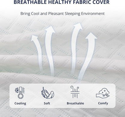 4 Inch Gel Memory Foam Mattress Topper Twin XL Size, Cooling Bed Topper for Pressure Relief with Removable Breathable Soft Cover, CertiPUR-US Certified