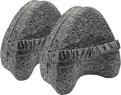 Replacement Pillowcase Pillow Cover with Elastic Strap for Contour Legacy Leg & Knee Foam Support Pillow-Cover ONLY (Gray, 2-Pack)