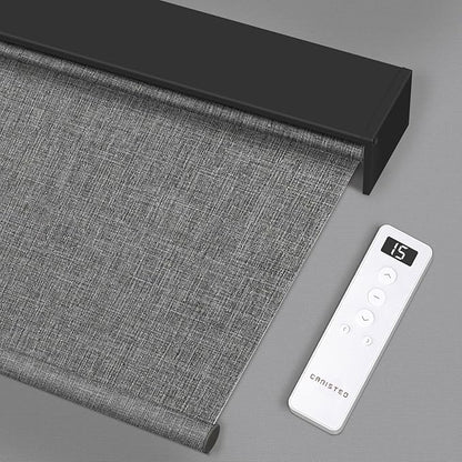 Motorized Blinds Roller Shade with Remote: Canisteo Automatic Smart Blind for Windows 100% Blackout, Electric Blinds Compatible with Alexa/Google Home/Apple Homekit, Customized Size, Neat Medium Grey
