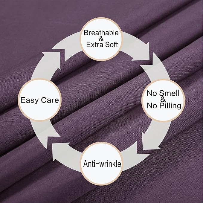 Best Season Twin Size Sheet Set - 3 Piece Set(Twin,Purple),100% Brushed Microfiber 1800 Luxury Bedding,Hypoallergenic,Soft & Fade Resistant