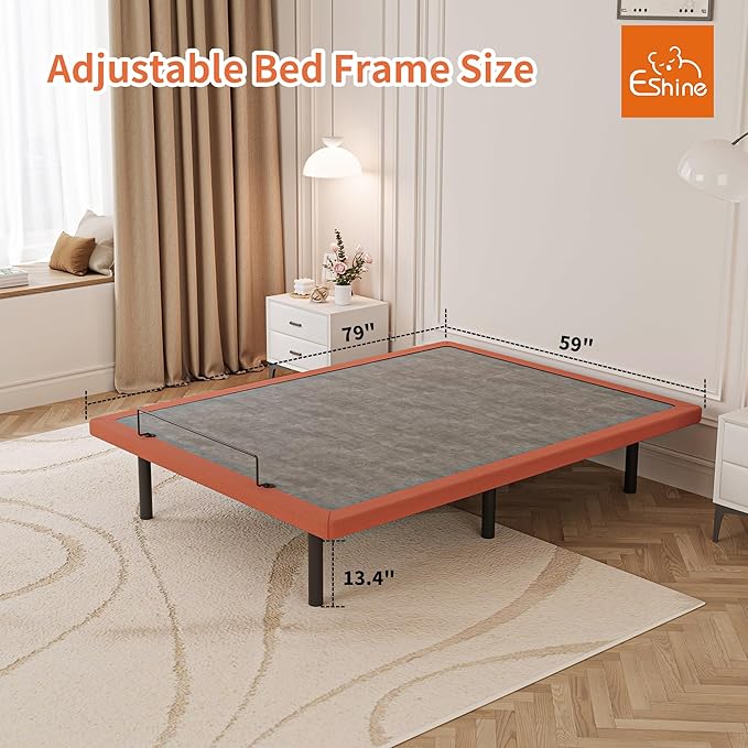 ESHINE Adjustable Bed Frame with Mattress + 12 Inch Gel Memory Foam Mattress(Medium-Soft), Bluetooth APP Control, Wireless Remote, Zero Gravity, Anti Snore, Head and Foot Incline, Queen, 2000 Series