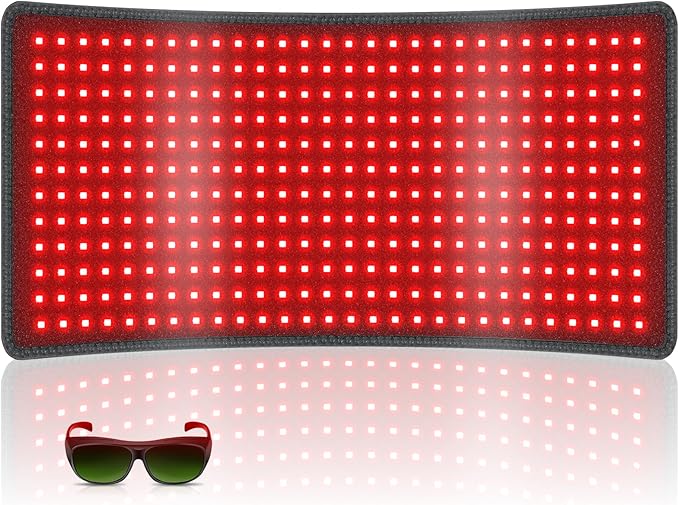 Red Light Therapy for Body, 34.3" x 15.9" Red Light Therapy Mat, 406 LEDs 660nm & 850nm Infrared Therapy Light Pad Blanket with Smart Temp & Timer for Back Belly Shoulder Muscle Pain Relief