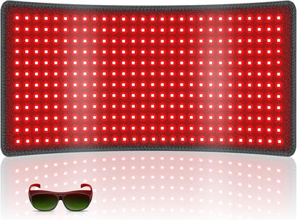 Red Light Therapy for Body, 34.3" x 15.9" Red Light Therapy Mat, 406 LEDs 660nm & 850nm Infrared Therapy Light Pad Blanket with Smart Temp & Timer for Back Belly Shoulder Muscle Pain Relief