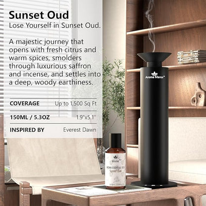 Sunset Oud Fragrance Oils, Hotel Collection Diffuser Oil, Fragrance Oil for Candle Making, Soap Scents for Making Soap, 150ml, Luxury Night, Black pepper & Cardamom, Amber, Cedarwood, Vetiver and More