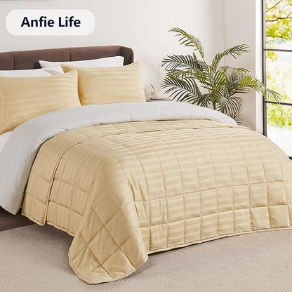 Weighted Blanket Kids (40"x60" 10lbs),Ultra Soft and Cozy Cooling Weighted Blanket Kids,Heavy Blanket with Machine Washable Soft Blanket, Beige