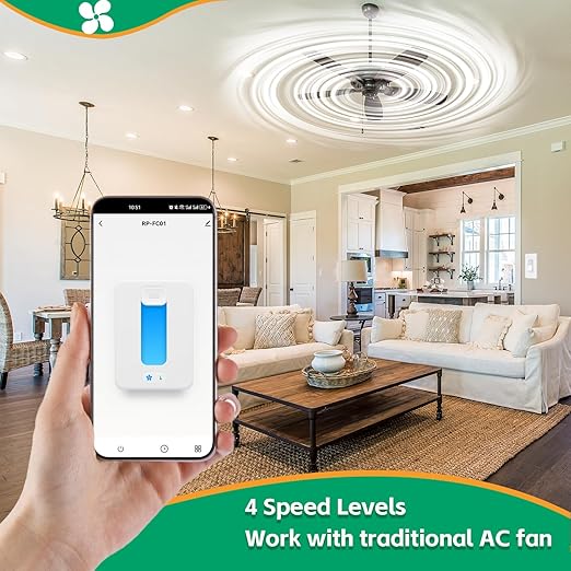 Smart Ceiling Fan Control by MartinJerry | 4-Level Speed Controller, Smart Life App Control, Voice Control, 1 Pack