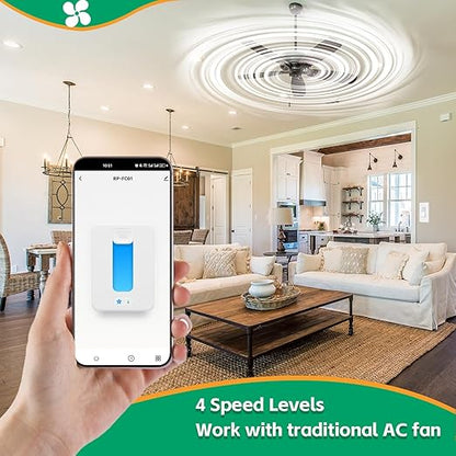 Smart Ceiling Fan Control by MartinJerry | 4-Level Speed Controller, Smart Life App Control, Voice Control, 1 Pack