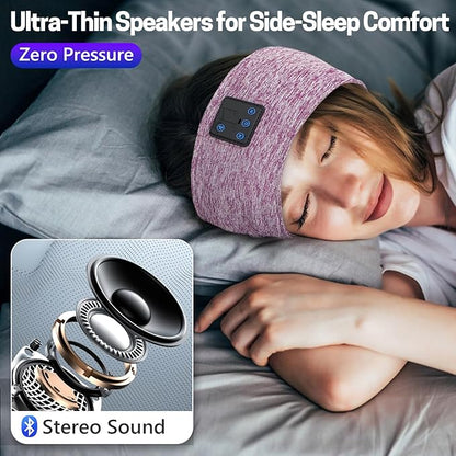 Aurya Sleep Headphones Sports Wireless Bluetooth Headband for Side Sleeper, Bluetooth 5.4, with Ultra-Thin HD Stereo Speaker, Sleeping Headphone for Women Men Running Yoga Workout