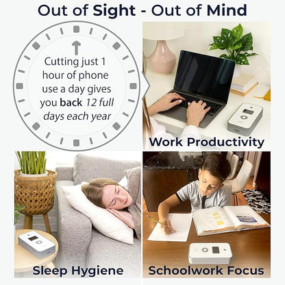 Mindsight Personal Timed Lock Box | Unplug from Phones and Other Small Distractions | 3 Modes based on Willpower | Easy to Use | Out of Sight ~ Out of Mind | Boost Your Mental Wellness