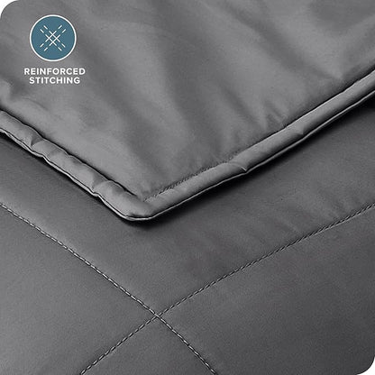 Bare Home Weighted Blanket Queen Size 22lb (60" x 80") for Adults - All-Natural 100% Cotton - Premium Heavy Blanket Nontoxic Glass Beads (Grey, 60"x80")