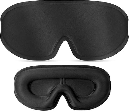 Funny 3D Zero Pressure Sleep Eye Mask for Men Women Side Sleeper, Adjustable Blackout Soft Breathable Eye Masks for Travel Nap Night Sleep, Humorous Gift Stocking Stuffers (Black)