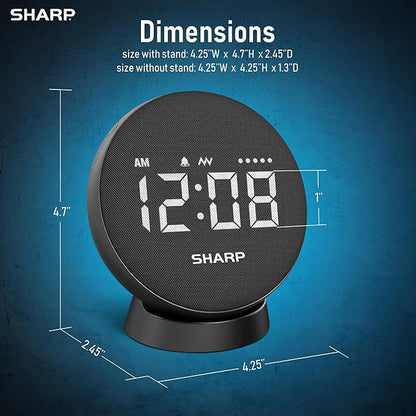 Sharp Vibrating Alarm Clock for Heavy Sleepers – Super Loud Bed Shaker Under Pillow, 29-Hr Rechargeable Battery, 3 Modes, 5 Vibration & 5 Volume Levels, 6-Step Dimmer, Cordless Travel Alarm