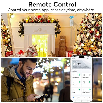 EIGHTREE Smart Plug, Smart Home WiFi Outlet Compatible with Alexa & Google Home, Smart Socket with Remote Control & Timer Function, 2.4GHz WiFi Only